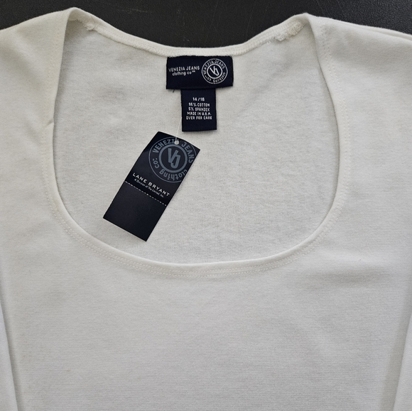NWT - Venezia Jeans White Cotton Stretch Casual Top - Size 14/16 - Picture 4 of 9